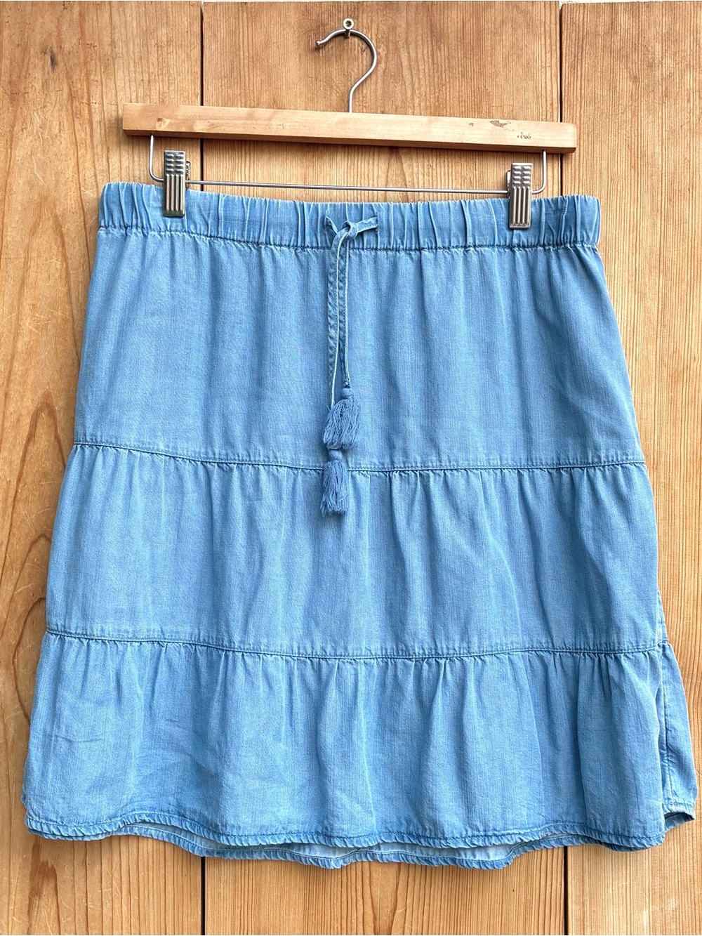 J. Jill Denim Chambray Tiered Short Skirt Sz SP